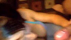 beautiful BLUE-EYED teen 18+ gives AMATEUR BLOWJOB in homemade tape