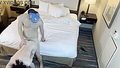 petite 18+ tattooed beauty in a casual doggystyle position