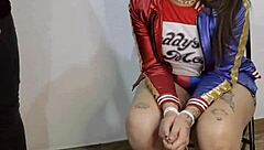 Harley Quinn Captured, Seduces Guard, Milks His Cock to Escape, Filled with Cum.