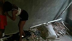 skinny teen enters the dick in abandoned favela house until big guy cums
