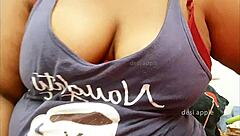 A sexy Indian maid shows off her boobs