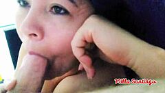 Hidden Blowjob After Bath! Mom Can't Know?