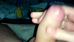 Bisexual Partner Receives Intense Cumshot During Mutual Masturbation Session