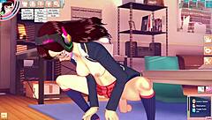 D Va Gets Fucked in the Room with Cowgirl Riding and Deepthroat