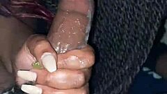 Ebony BBW gives a sloppy deepthroat to BBC, wow! 😲