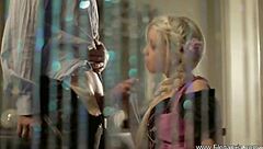 Blonde Fellucia delivers intense blowjob and handjob