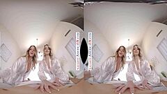 naughty america vr: two chicks, kenna james and veronica weston, at the same time