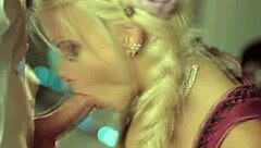 Blonde Fellucia delivers intense blowjob and handjob