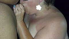 Hey, let's celebrate 4th of July with this masked blonde sucking my big black cock outdoors.