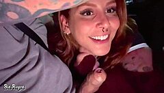 hey, this latina gives a hot blowjob in the car until getting tons of cum