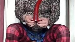 Shy Crossdresser Deepthroats Dildo In Homemade Scene