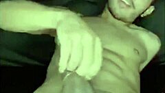 Watch this gay guy cum from solo handjob