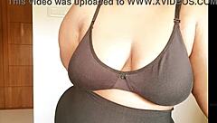 Sexy sister playing with her big boobs