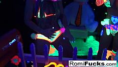 Romi Rain And Dani Daniels Lesbian Fun Under Black-Light!