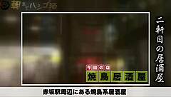 Shaved and hairless Asian beauty squirts while giving blow job