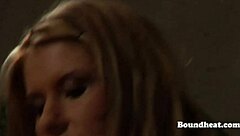 lesbian slaves endure harsh whipping from sexy mistress in wild orgy