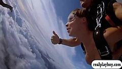 Badass babes enjoy sky diving and boar hunting adventures