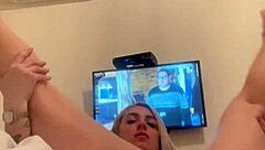 Sexy blonde Alina Modelista masturbates with big ass and tattoos 😍