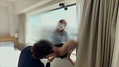 I can't believe I had wild sex with a Japanese milf in a glass room