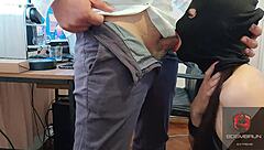 i feed my submissive latina with abundant semen from big cock in domination scene close up