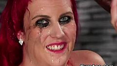 i can't believe this flirty beauty took cum all over her face like that.