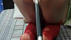 Can Ladyboy Yiyi Handle Intense Anal Machine Action?