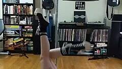 Black and White Skirt Teases with Sexy Strip