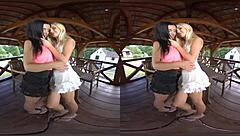 Cayla Lyons and Alex Black in Loud Outdoor VR Threesome