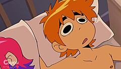 scott pilgrim bends ramona flowers over in hot animation