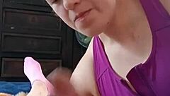 i watch her learn to suck cock, it's so hot but she makes mistakes