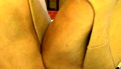 wb coworker with high arches rubbing feet casually