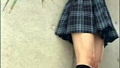 amateur japanese girl hides for outdoor blowjob and hard doggy