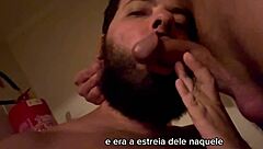 Bearded man sucking 41 cocks in blowjobs 30 to 35, full video of intense pleasure
