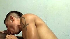 Novinho took charge with intense bareback action. Interracial gay blowjob heats up fast!