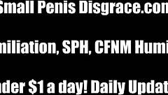 Mistress humiliates slave with small penis in POV.