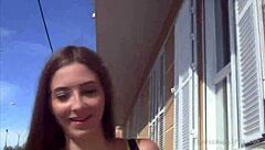 Teen sucks and rides two dicks!