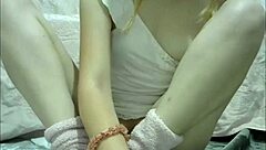 Little pink girl masturbates on camera in a homemade session