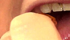 Mouth vore close up of Fifi Foxx devouring gummies!