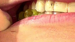 Mouth vore close up of Fifi Foxx devouring gummies!