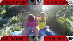 Watch the fat woman stuff cookies in her pussy for her gay friend to eat