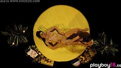 i'm enjoying a sensual outdoor massage with this beautiful brunette babe's natural big tits.