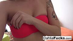 blonde dahlia sky roams big house, makes herself cum solo