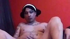 Natalie sin, that shemale slut, is solo in her casual routine.