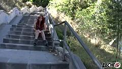 Spanish Brunette Amateur Gives POV Blowjob in Gay Reunion.