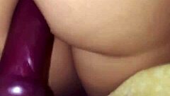 she plays with anal dildo toys in her ass