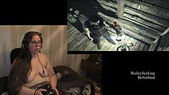 Naked Evil Within Game With Tattooed Brunette - Part 4