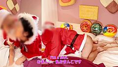 Amateur couple in slutty Santa cosplay gets thick creampie on Christmas
