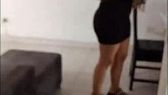 Colombian brunette amateur shows ass for boyfriend