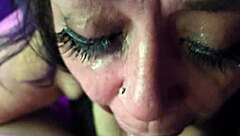 Pov deepthroat action with a pretty milf getting her face fucked hard