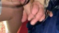 sucking my big cock and getting fucked hard in the garage!